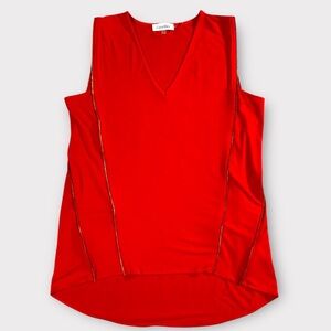 Unique Women’s Calvin Klein Orange Sleeveless Tank Blouse Size Small #048